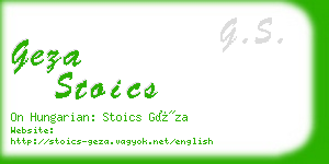 geza stoics business card